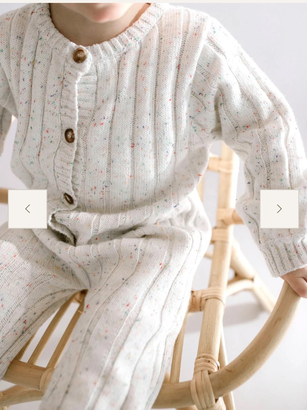 Oat Co. Baby Cream Sprinkle Ribbed Knit Jumpsuit